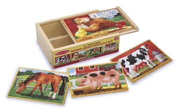 Melissa & Doug Farm Puzzles In A Box - Toyworld