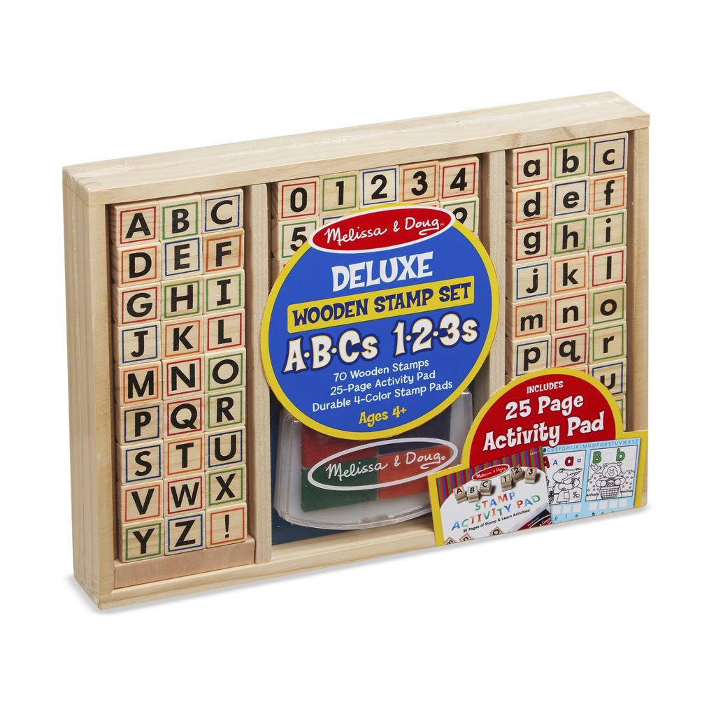 Melissa & Doug Deluxe Wooden Abc 123 Stamp - Toyworld