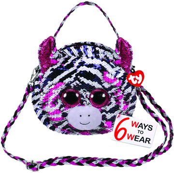 Ty Gear Sequins Zoey Pink Zebra Purse - Toyworld