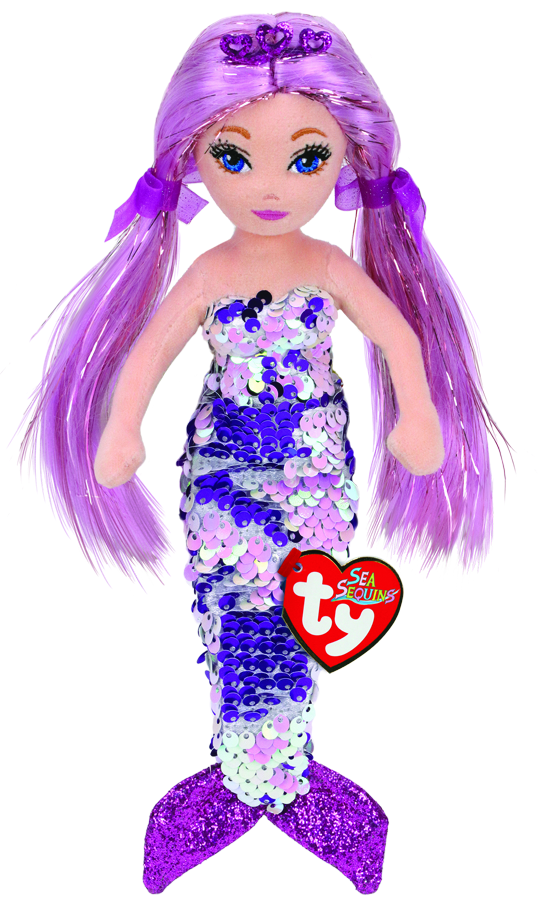 Ty Mermaids Sequins Purple Mermaid - Toyworld