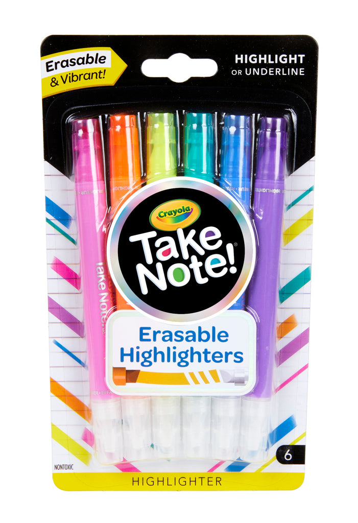 Crayola Take Note Erasable Highlighters - Toyworld