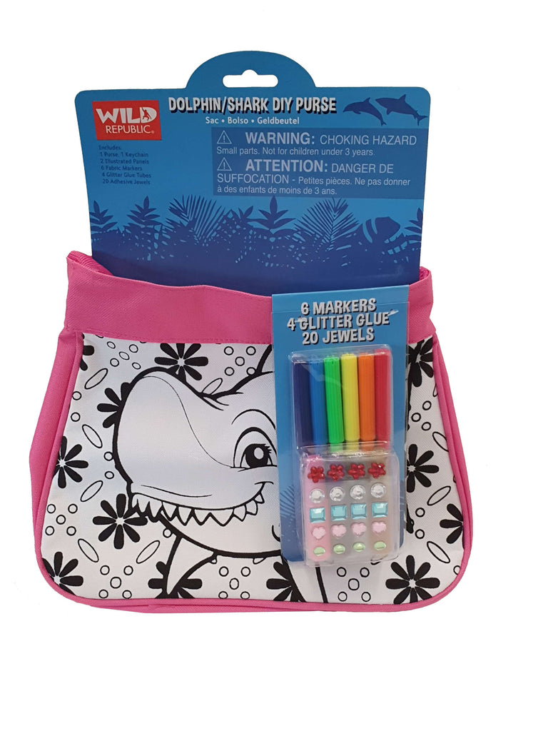 Wild Republic Diy Purse Pink Dolphin Or Shark - Toyworld