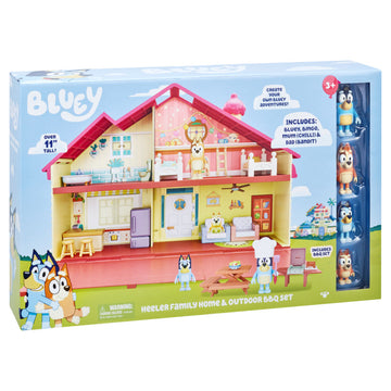 Bluey Heeler Family Home And Outdoor Bbq Set | Toyworld