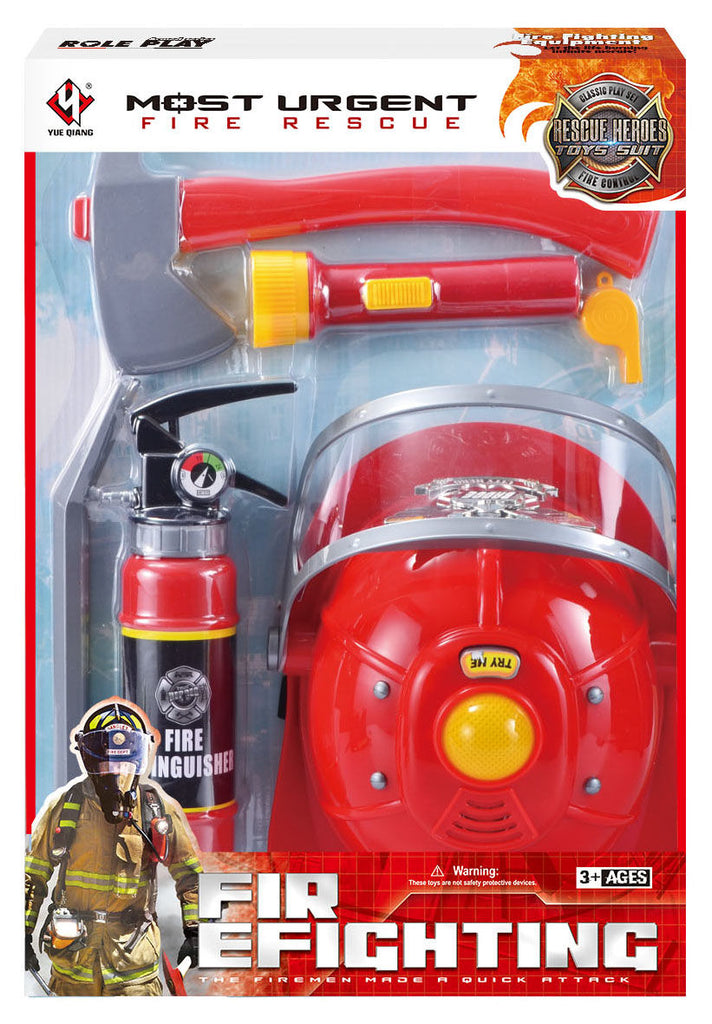 Fire Fighting Rescue Helmet With Light & Tools - Toyworld