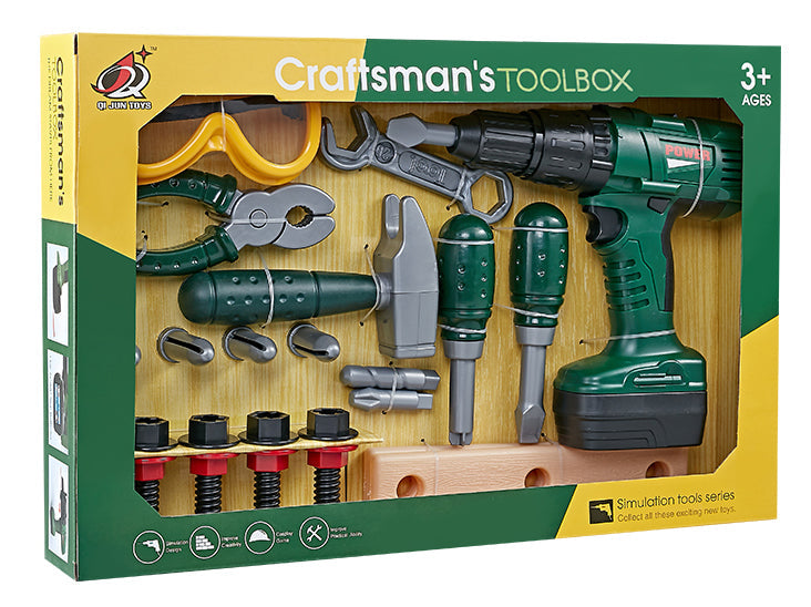 Craftsman Toolbox Tool Set With Battery Operated Drill | Toyworld