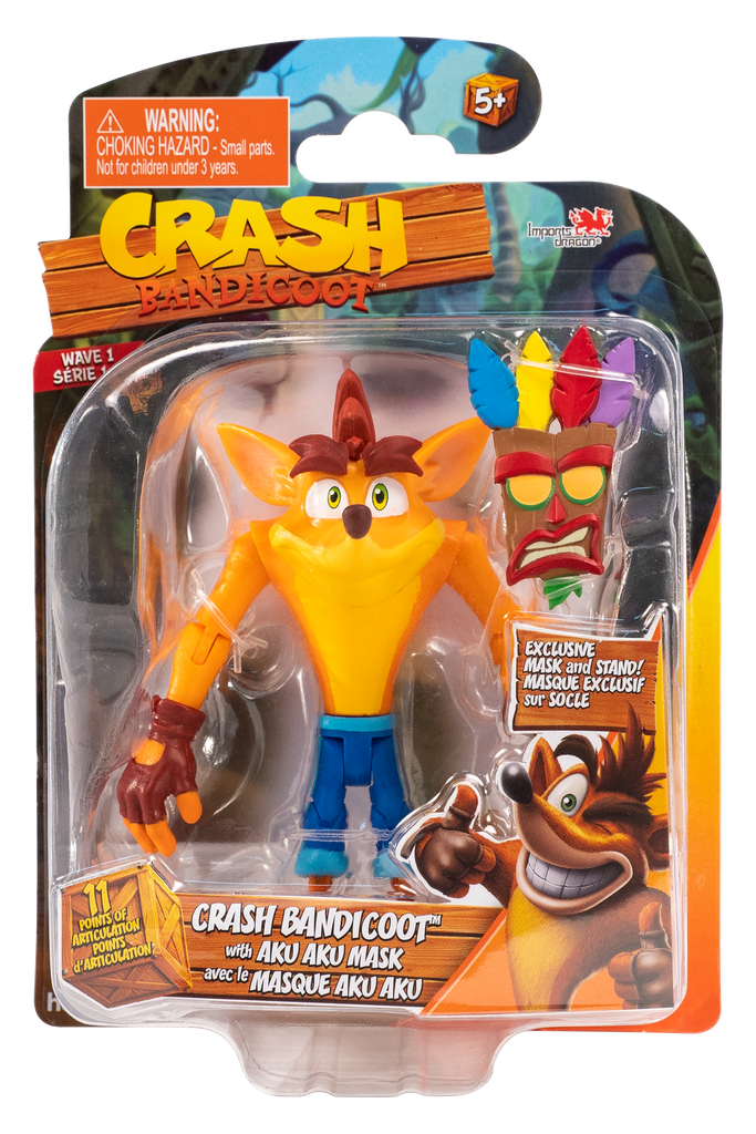 CRASH BANDICOOT FIGURES CRASH BANDICOOT WITH AKU AKU MASK