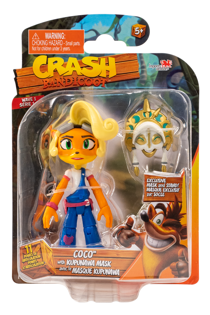 CRASH BANDICOOT FIGURES COCO WITH KUPUNA MASK