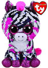 Ty Beanie Boos Regular Sequins Zoey Pink Zebra | Toyworld