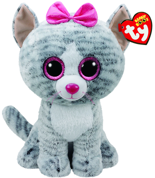 Beanie Boo Large Kiki The Grey Cat - Toyworld