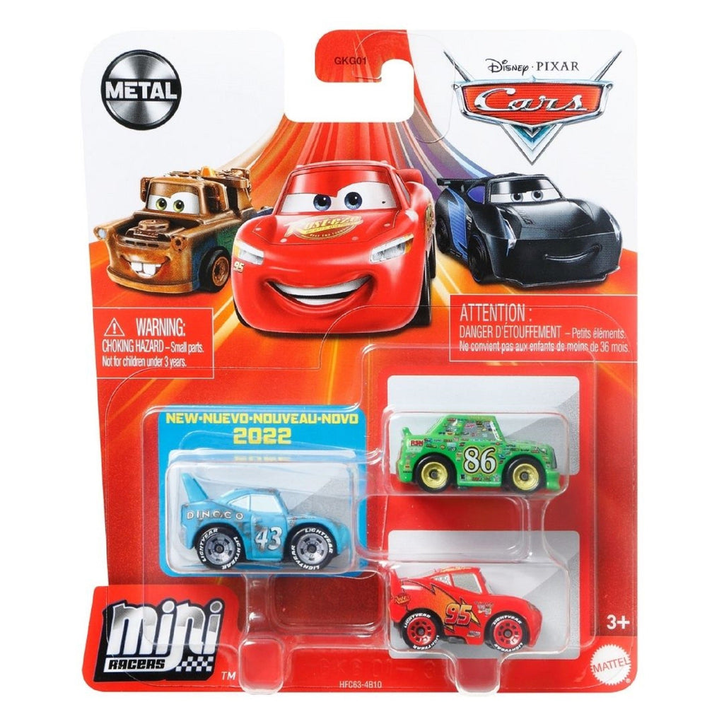 DISNEY CARS MINI RACERS 3 PACK DAMAGED KING