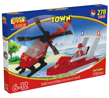 Best Lock Medium Construction Set Helicopter & Boat - Toyworld