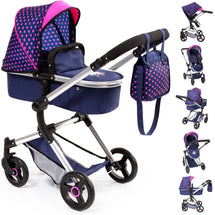 Bayer City Vario Doll Pram Dark Blue - Toyworld