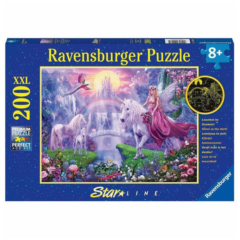 RAVENSBURGER GLOW IN THE DARK UNICORN KINGDOM 200XXL PIECE PUZZLE