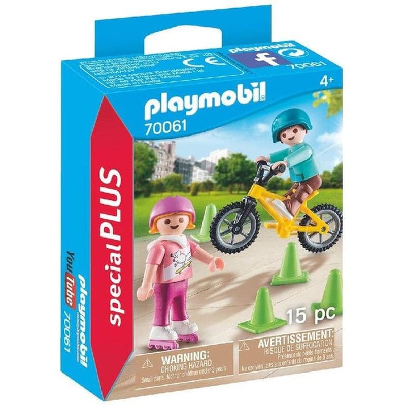 PLAYMOBIL 70061 SPECIAL PLUS CHILDREN WITH SKATES AND BIKE