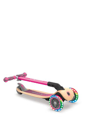 Globber Primo Foldable Wood Scooter With Lights Pink Img 5 - Toyworld