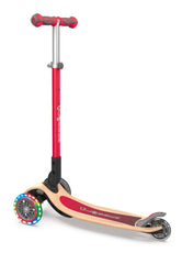 Globber Primo Foldable Wood Scooter With Lights Red Img 1 - Toyworld