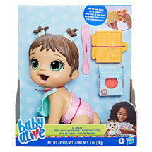 BABY ALIVE LIL SNACKS BROWN HAIR DOLL