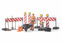 Bruder Construction Figure Set With Barrow Tolls & Barriers - Toyworld