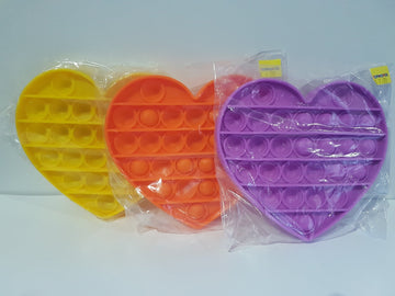 Pop It Fidget Toy Heart Assorted Colors - Toyworld