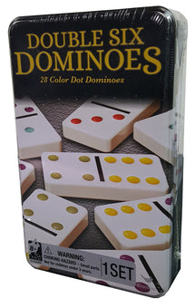 Classic Double Six Dominoes In Tin - Toyworld