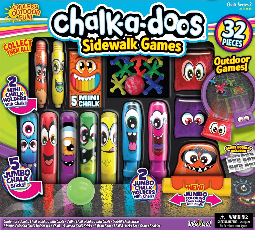 Chalk A Doos Sidewalk Games Set - Toyworld