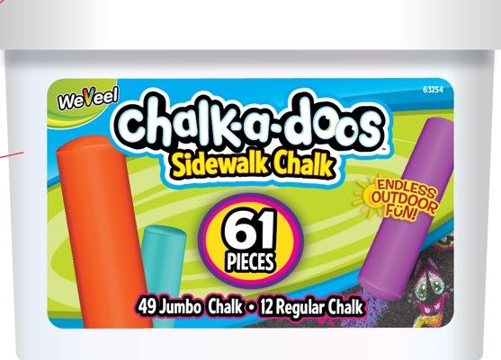 Chalk A Doos 61 Piece Sidewalk Chalk In Tub - Toyworld