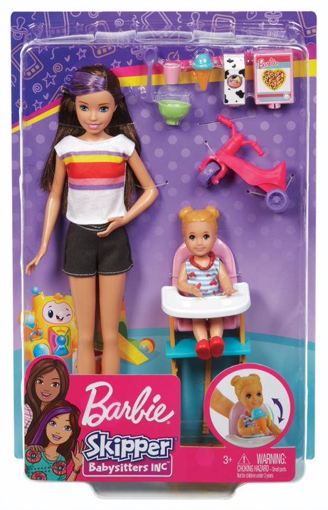 Barbie Skipper Babysitters Inc With High Chair - Toyworld