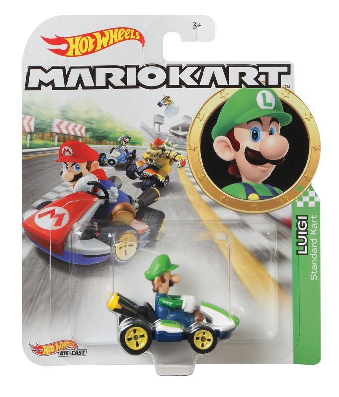 Hot Wheels Mario Kart Vehicle Luigi Standard Kart - Toyworld