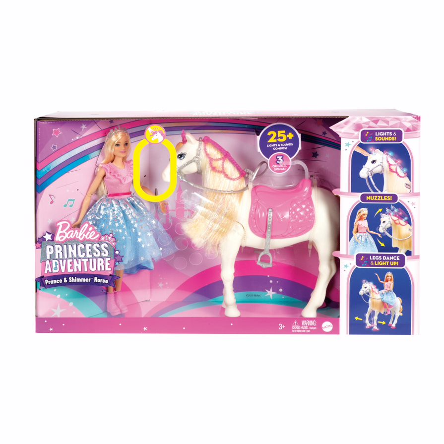 Barbie Princess Adventure Prance & Shimmer Horse - Toyworld