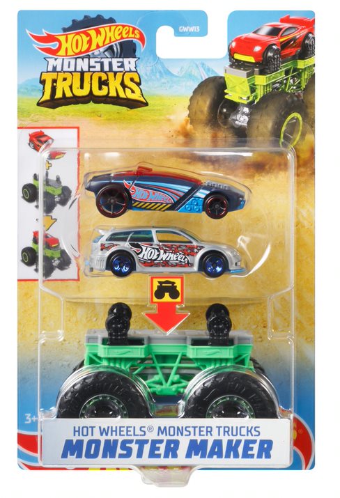 Hot Wheels Monster Trucks Monster Maker Blue And Silver - Toyworld