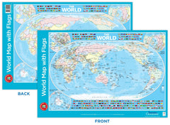 World Map With Flags Double Sided Poster - Toyworld