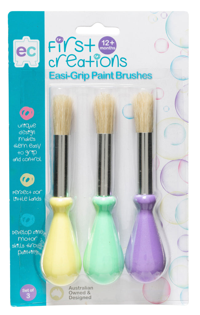 First Creations Easi Grip Paint Brushes - Toyworld