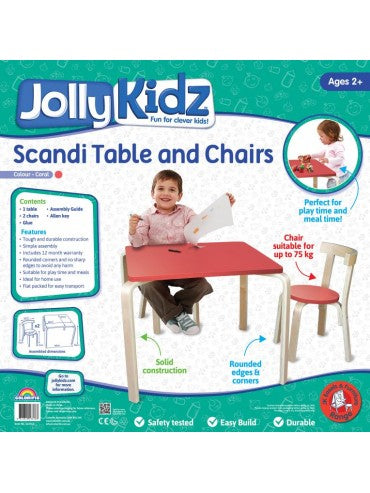 Jolly Kidz Table Chairs Coral - Toyworld