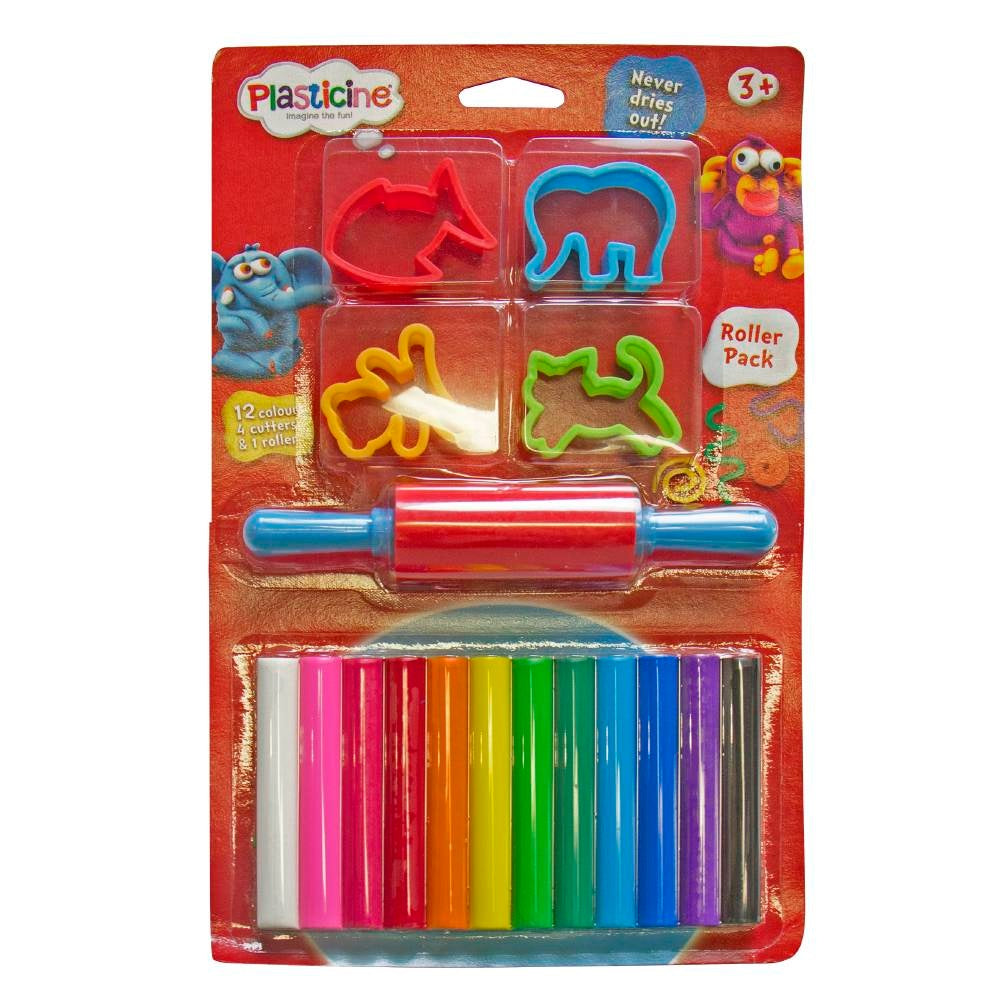 Plasticine 12 Colour Roller Pack - Toyworld