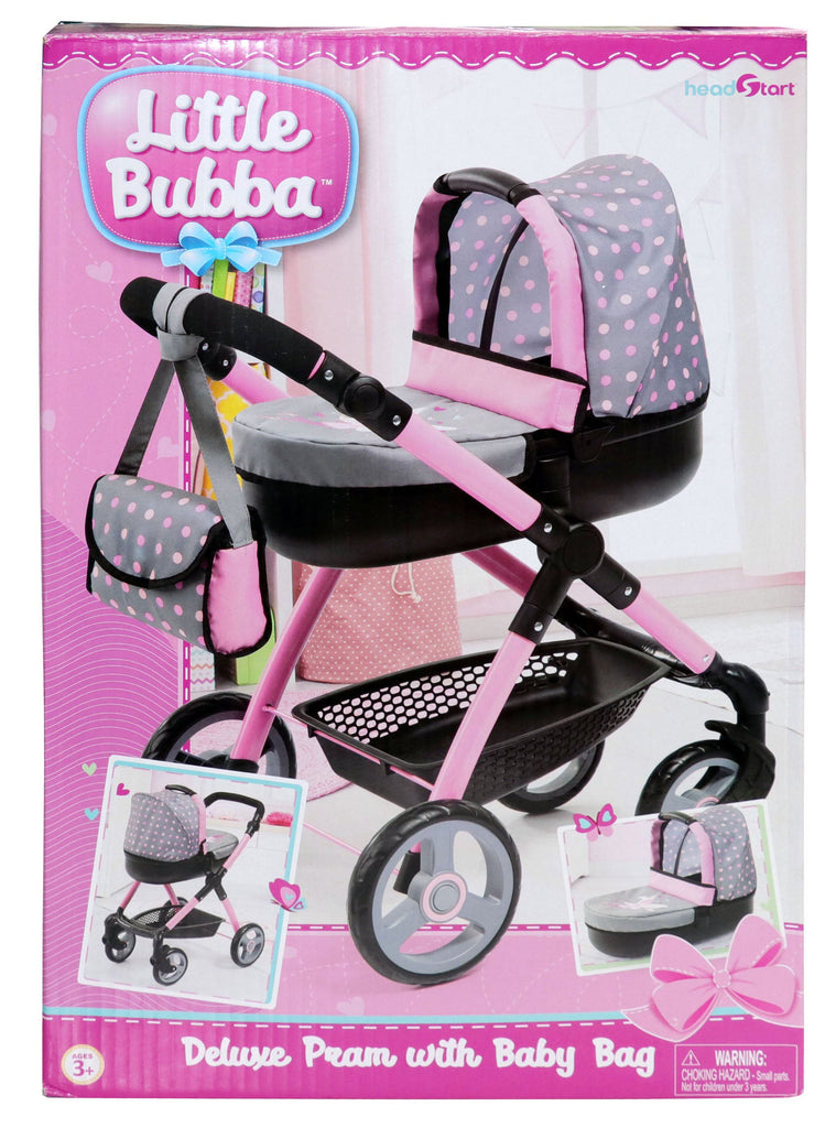 Little Bubba Deluxe Pram With Baby Bag - Toyworld