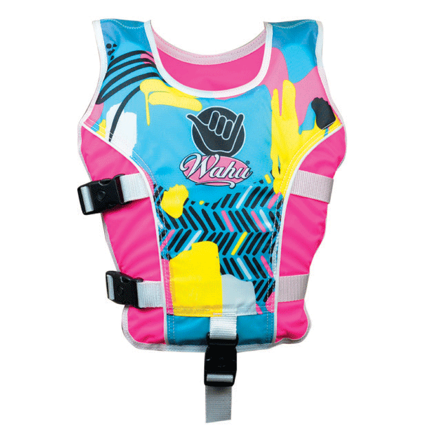 Wahu Swim Vest Child Medium Pink & Yellow - Toyworld