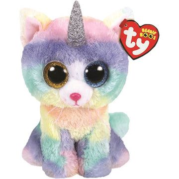Ty Beanie Boos Heather The Pastel Coloured Cat With Horn - Toyworld