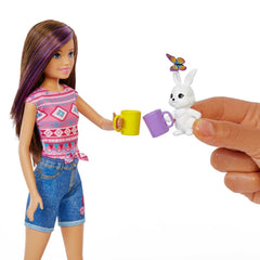 BARBIE CAMPING DOLL WITH PET RABBIT