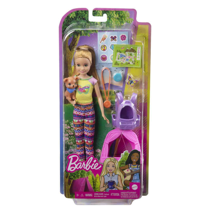 BARBIE CAMPING DOLL WITH PET DOG