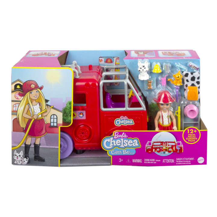 BARBIE CHELSEA CAN BE FIRE FIGHTER WITH FIRE ENGINE