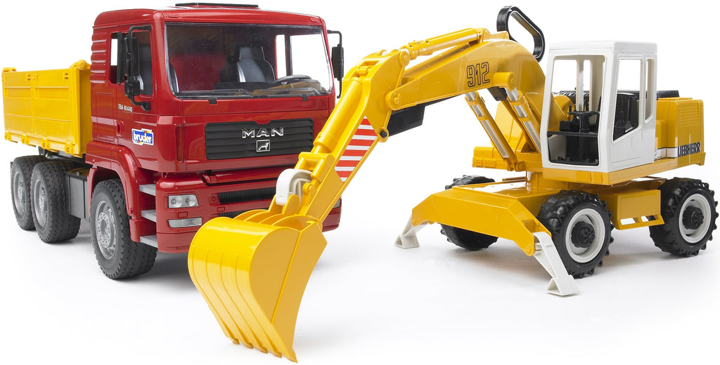 Bruder Man Truck With Excavator - Toyworld