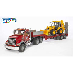 Bruder Mack Low Loader With Jcb Backhoe - Toyworld