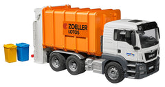 Bruder Man Tgs Rear Loading Garbage Truck Orange Img 1 - Toyworld