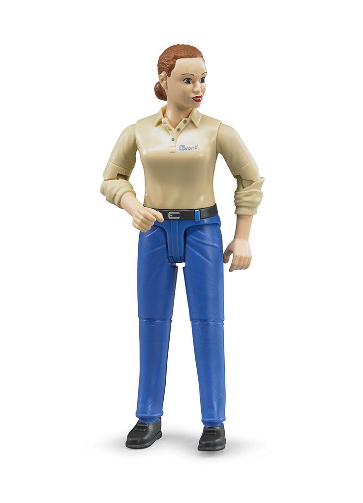 Bruder Woman Light Skin Blue Jeans Figurine - Toyworld