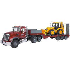 Bruder Mack Granite Low Loader With Jcb 4Cx Backhoe Loader - Toyworld