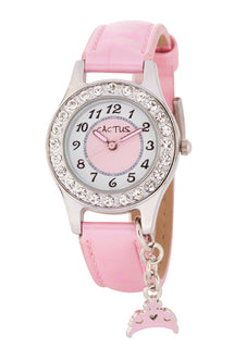 Cactus Diamante Kids Watch Pink - Toyworld