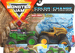 MONSTER JAM 1:64 DIE CAST TRUCKS 2 PACK COLOR CHANGE GRAVE DIGGER AND EARTH SHAKER