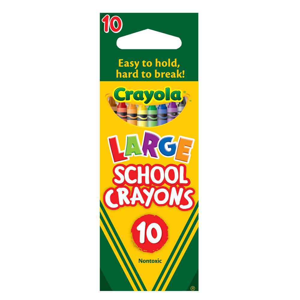 Crayola 10 Large School Crayon - Toyworld