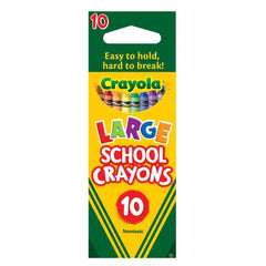 Crayola 10 Large School Crayon - Toyworld