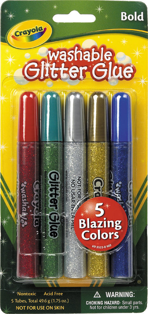 CRAYOLA WASHABLE GLITTER GLUE 5 PACK